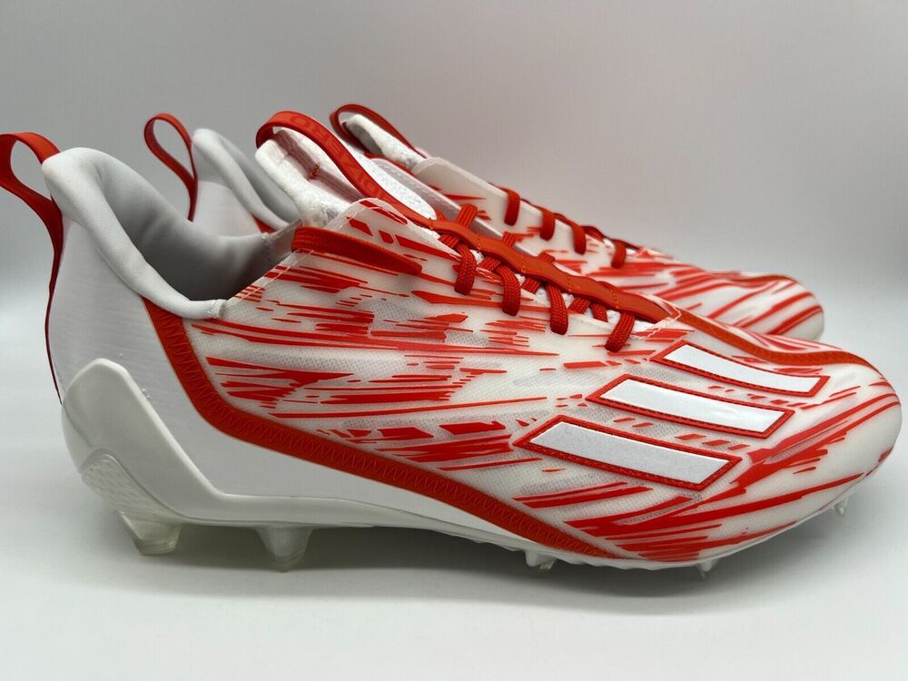 Adidas Adizero Football Cleats Orange White HP8748 Men's Size 12.5 NEW